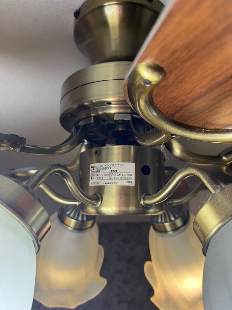 交渉可/希少】KOIZUMI シーリングファン 6灯 BAE3602FRA