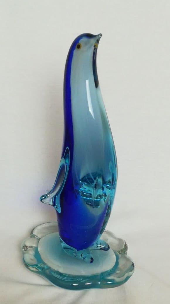 マルティグラス 大きな ペンギン 置物 硝子 専用箱付き MultiGlass