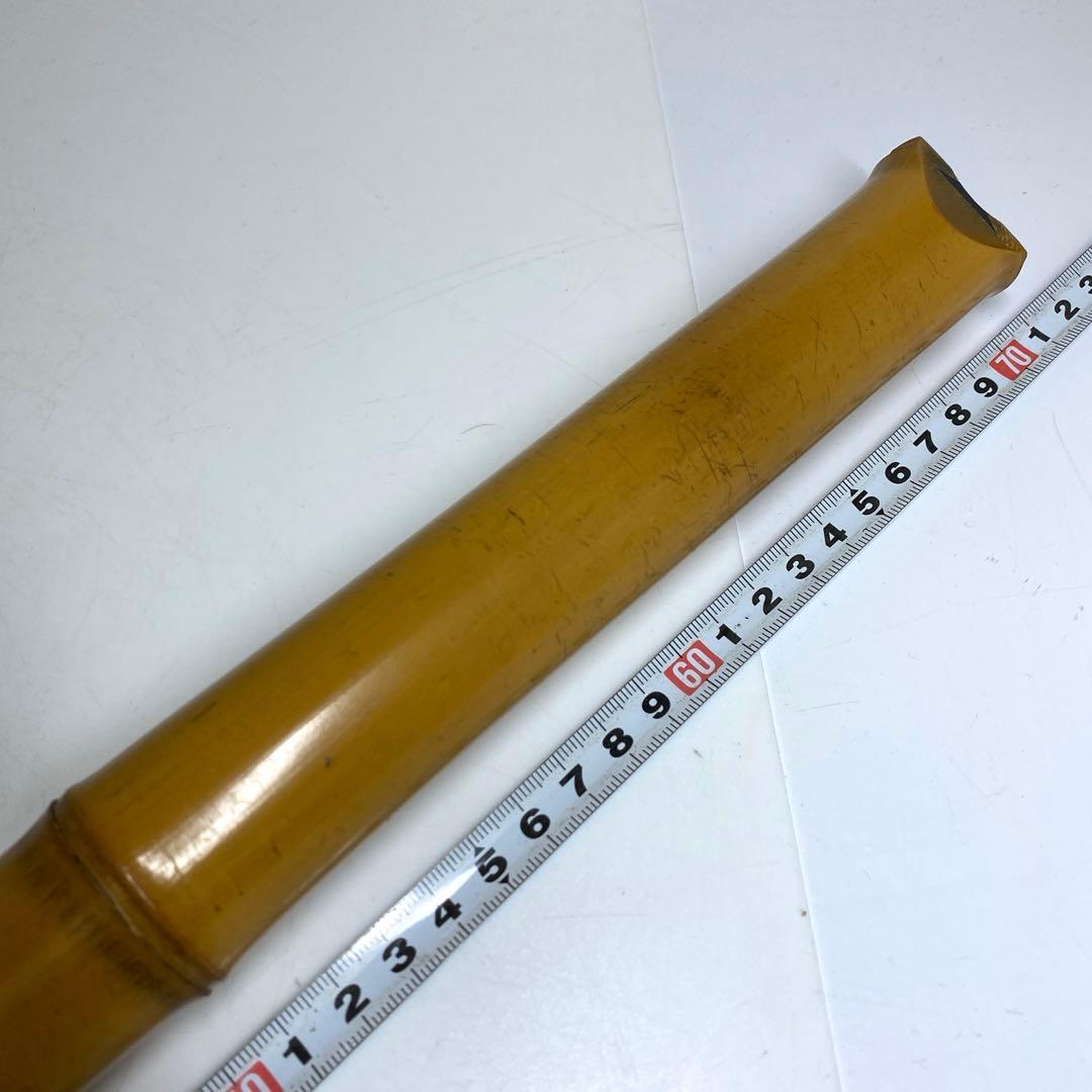 竹風在銘 銀三線 尺八 約60.5cm 東N7-1025①