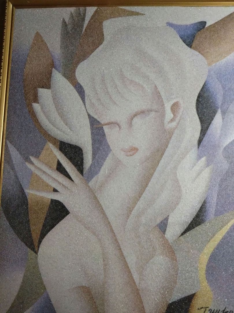 T.yukawaサイン入り 湯川輝義 水晶 貴石画 美人 綺麗 絵画 - メルカリ