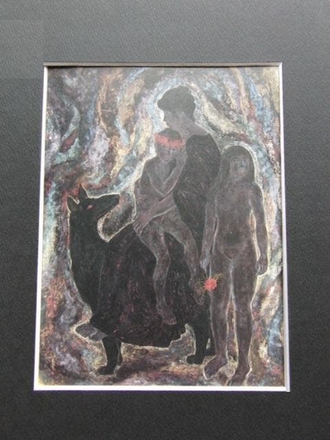 能島和明、【彼岸の華】、希少な額装用画集より、新品額装付