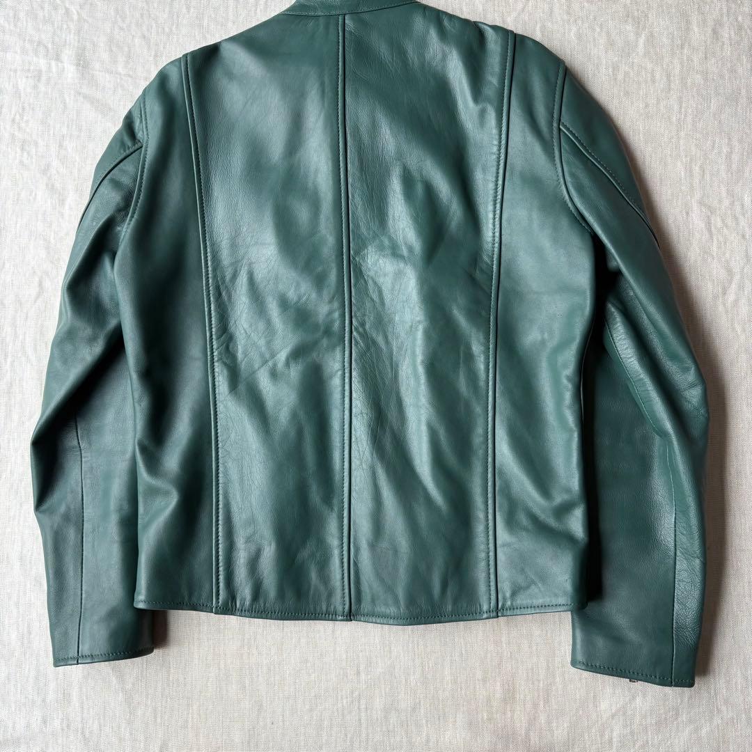 美品】RH PREMIUM 羊革 希少カラー グリーン ラムレザージャケット