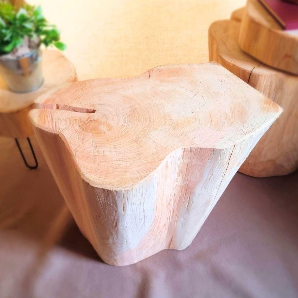 超特大サイズ 天然アロマ ひのきの切株テーブル 根元末広がり