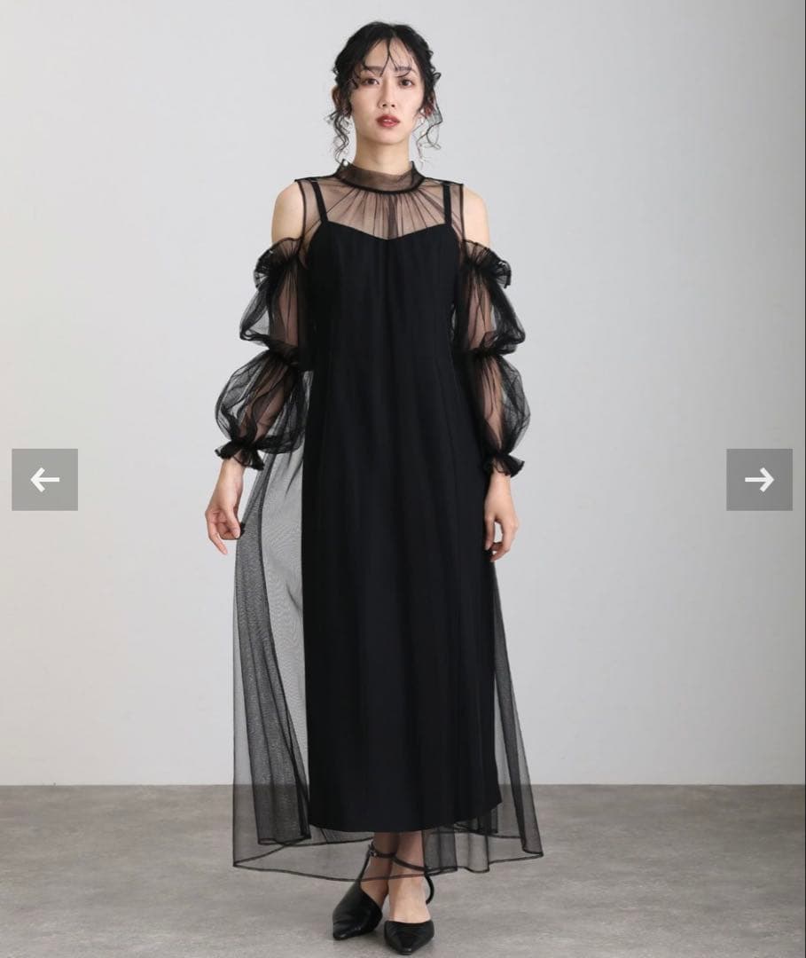 Aラインチュールセットドレス