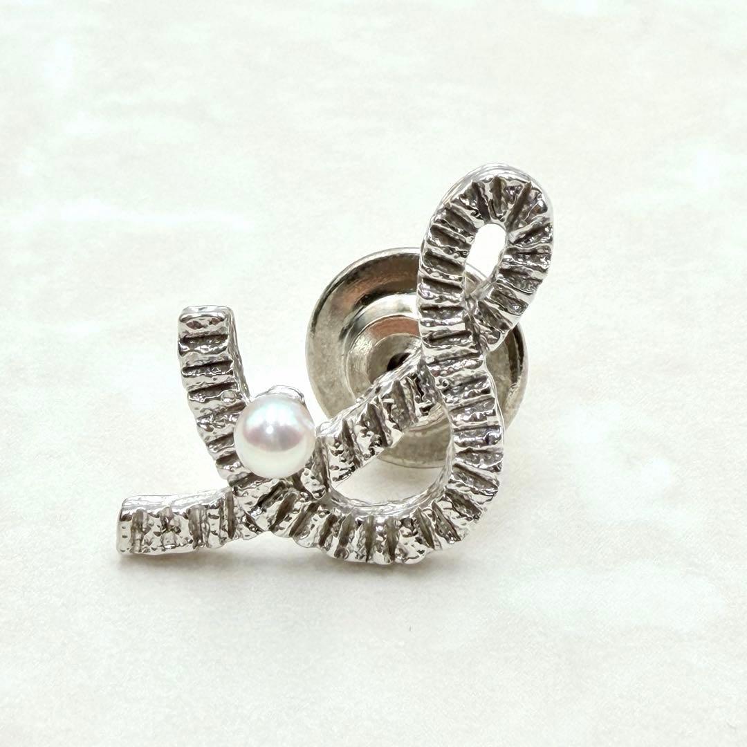 美品 田崎真珠 ピンブローチ ブローチ イニシャル アコヤ真珠 パール