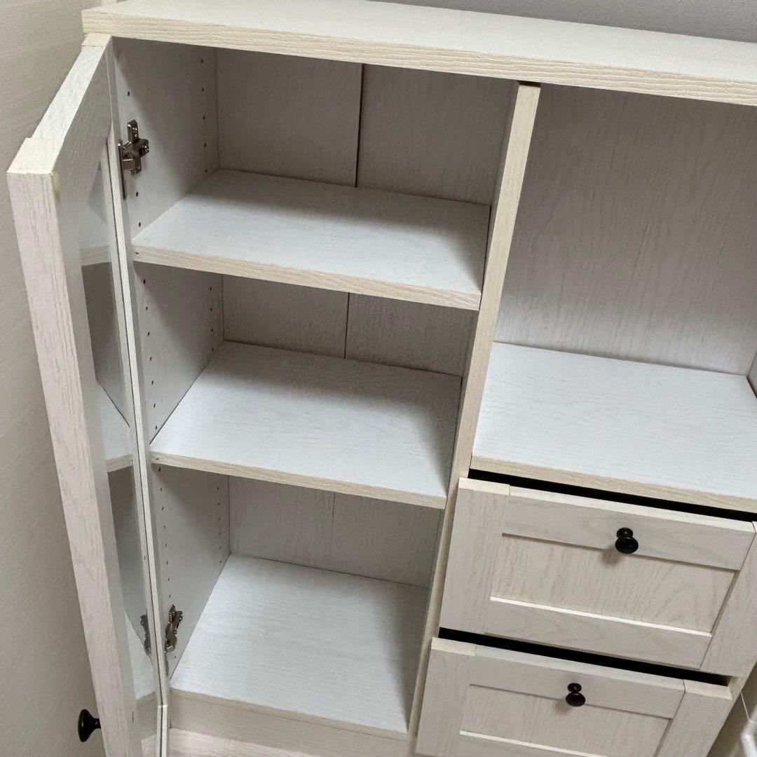 シフォン様専用＊ニトリリズバレーホワイト木製キャビネット ガラス扉