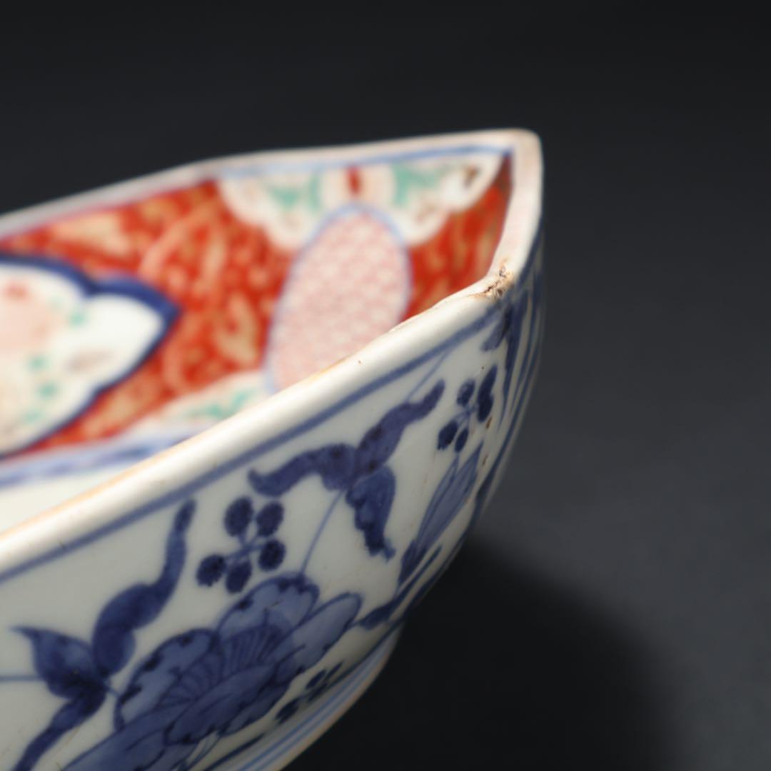 古伊万里金襴手八角鉢 ∅ 24㎝ 骨董 古伊万里 R0100ラ