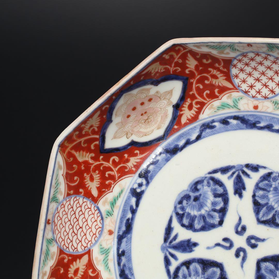 古伊万里金襴手八角鉢 ∅ 24㎝ 骨董 古伊万里 R0100ラ