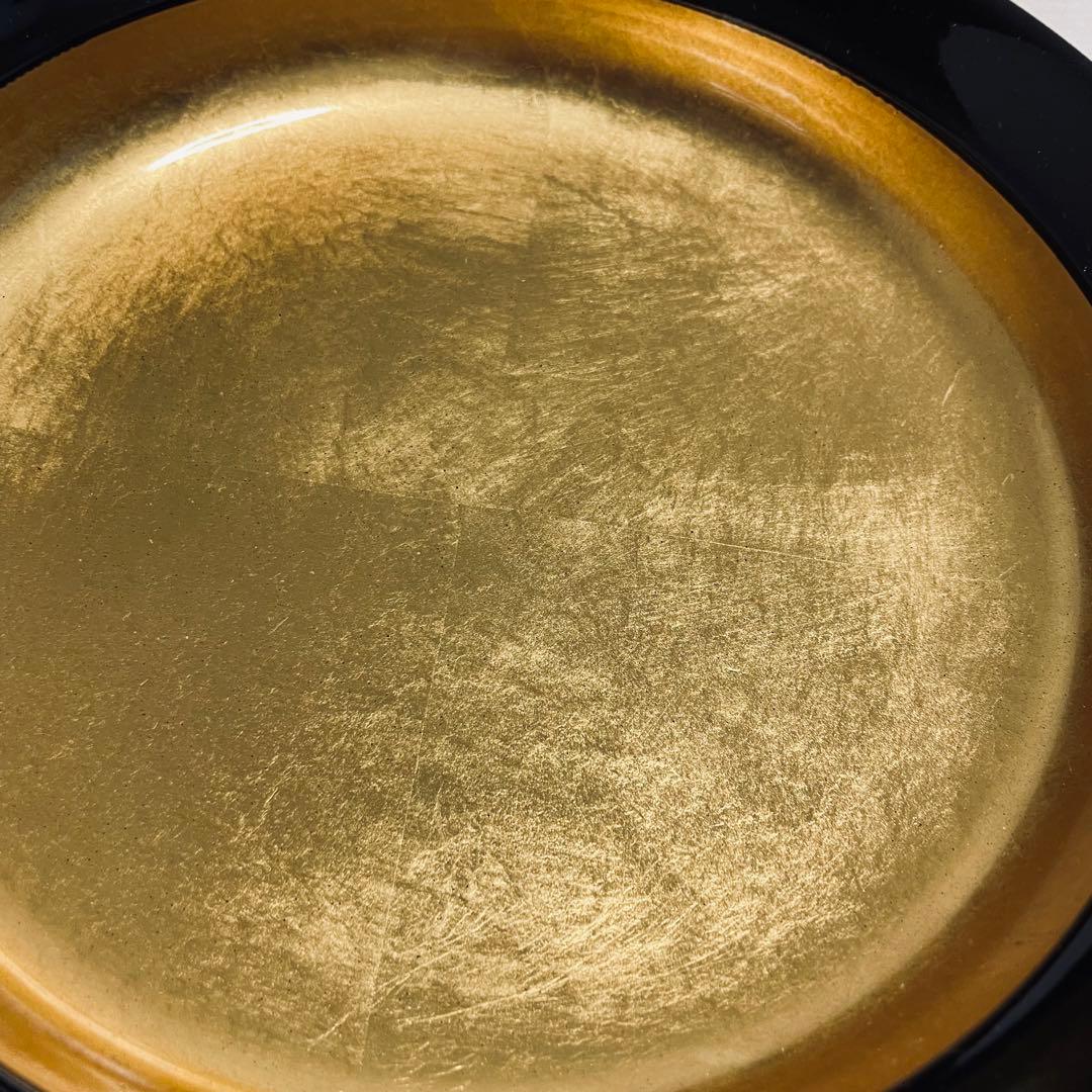 金箔の漆器　末広鉢　21cm 未使用 箱付き 美品　伝統工芸　ゴールド　菓子入れ