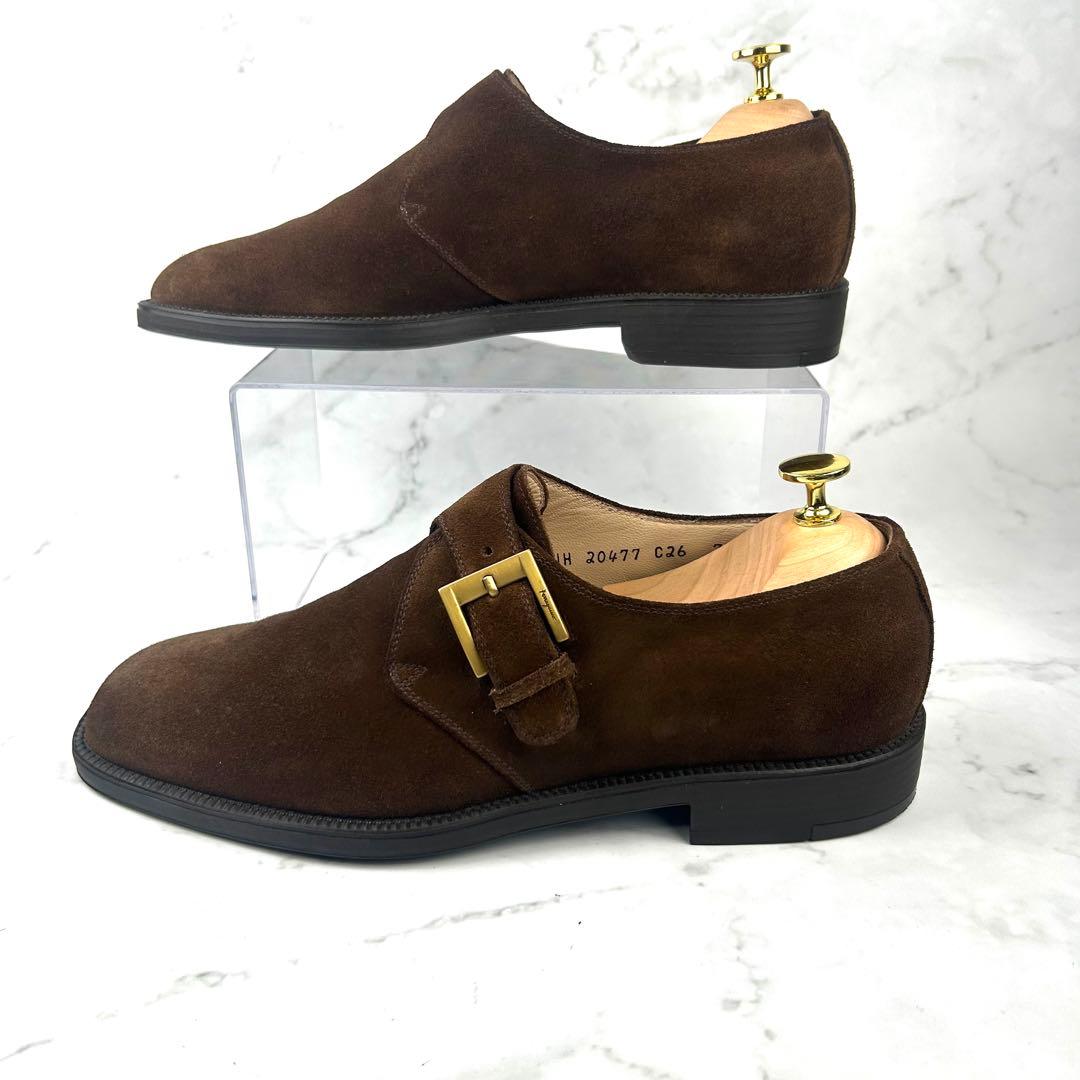 Salvatore Ferragamo シングルモンク スエード 25.5cm