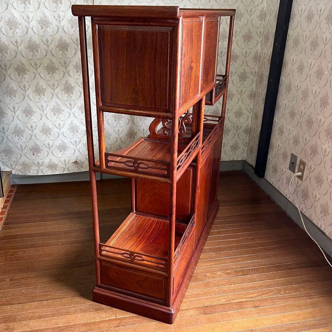 アンティーク】中国家具 天然木 無垢材 茶箪笥 飾り棚 唐木 螺鈿細工