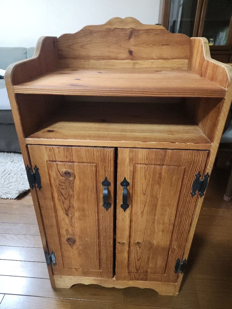 カントリー家具 パイン材 収納ラックパイン材使用手作り