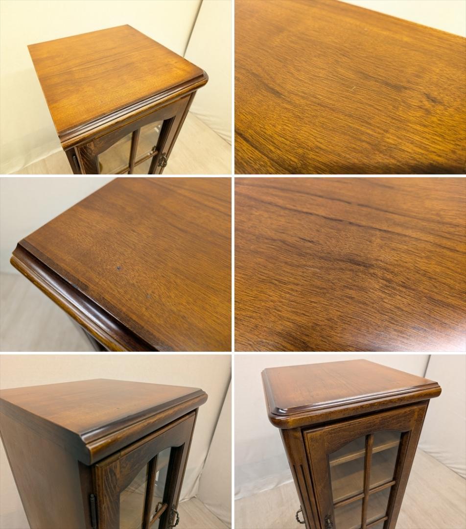 カリモク コロニアル 天然木 コーナーキャビネット 飾り棚 本棚 食器棚