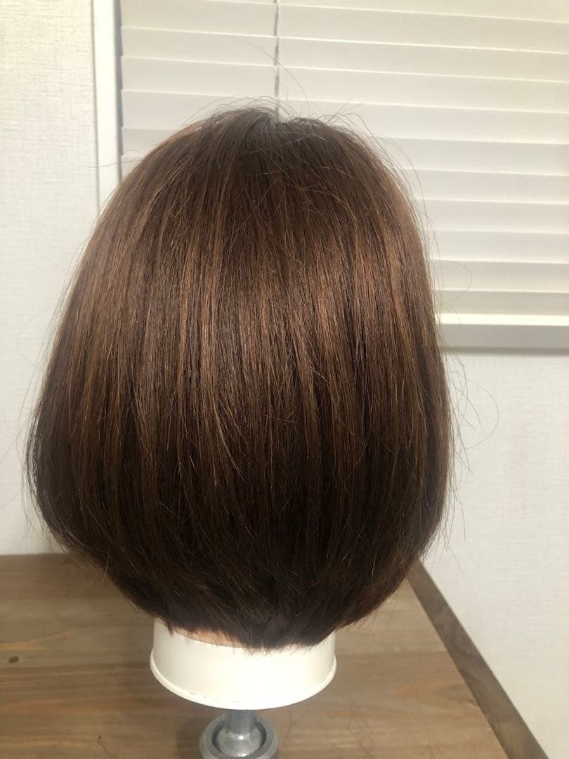 人毛100% ショートボブ　ブラウン前髪あり　未使用