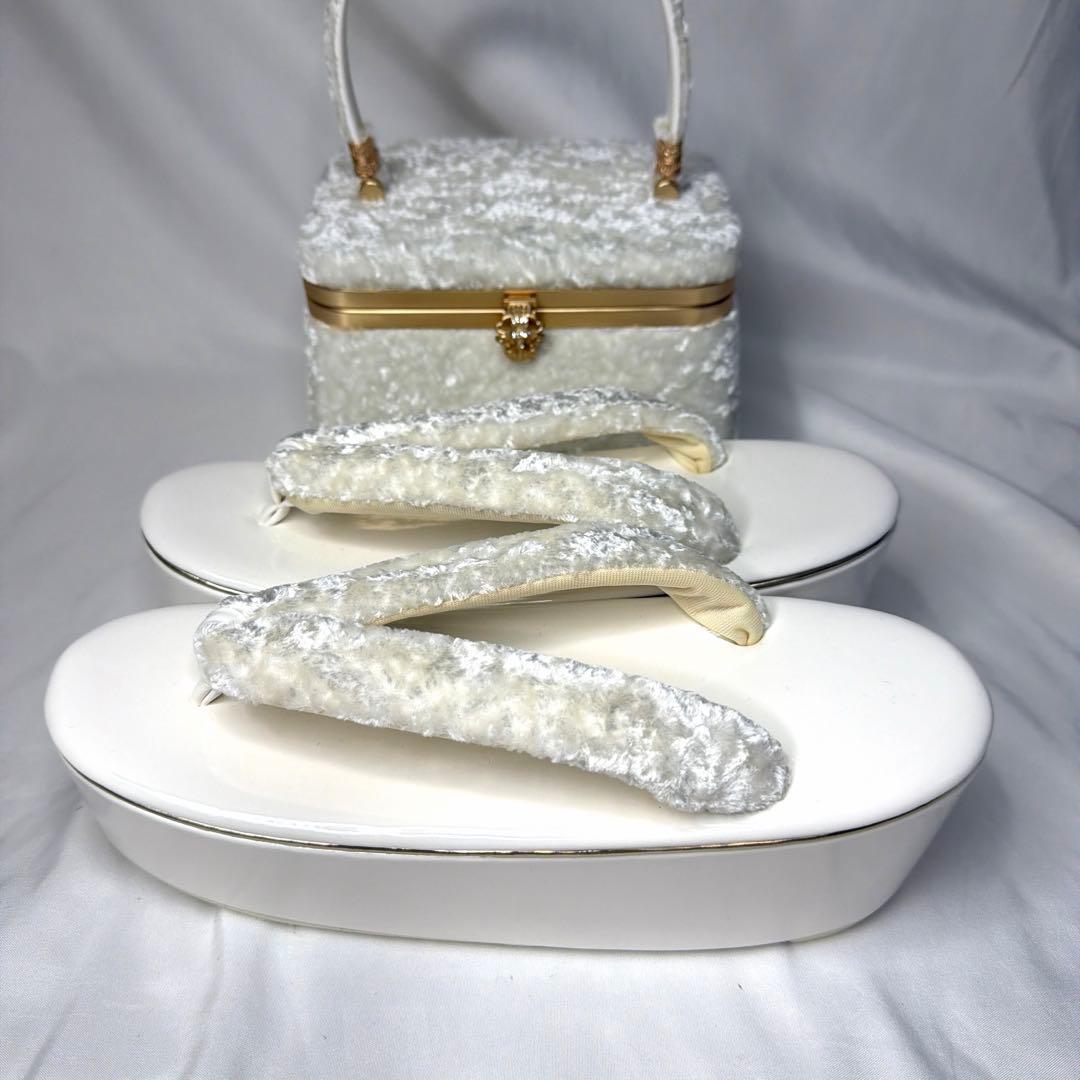 新品 2026年新作 白 草履 バッグ セット 振袖用 フリーサイズ ホワイト