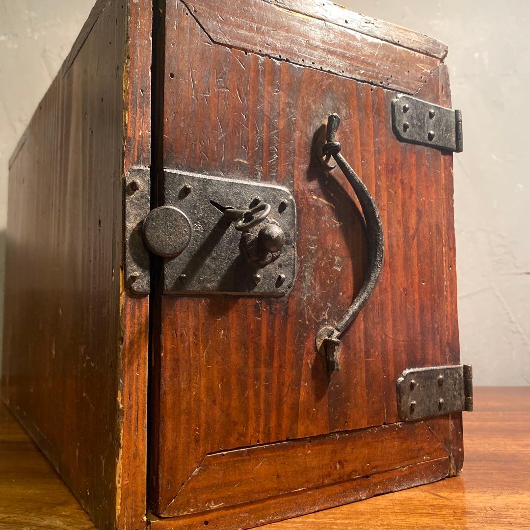 時代物 銭函 小引き出し 箪笥 明治 骨董品 古道具 オブジェ アンティーク