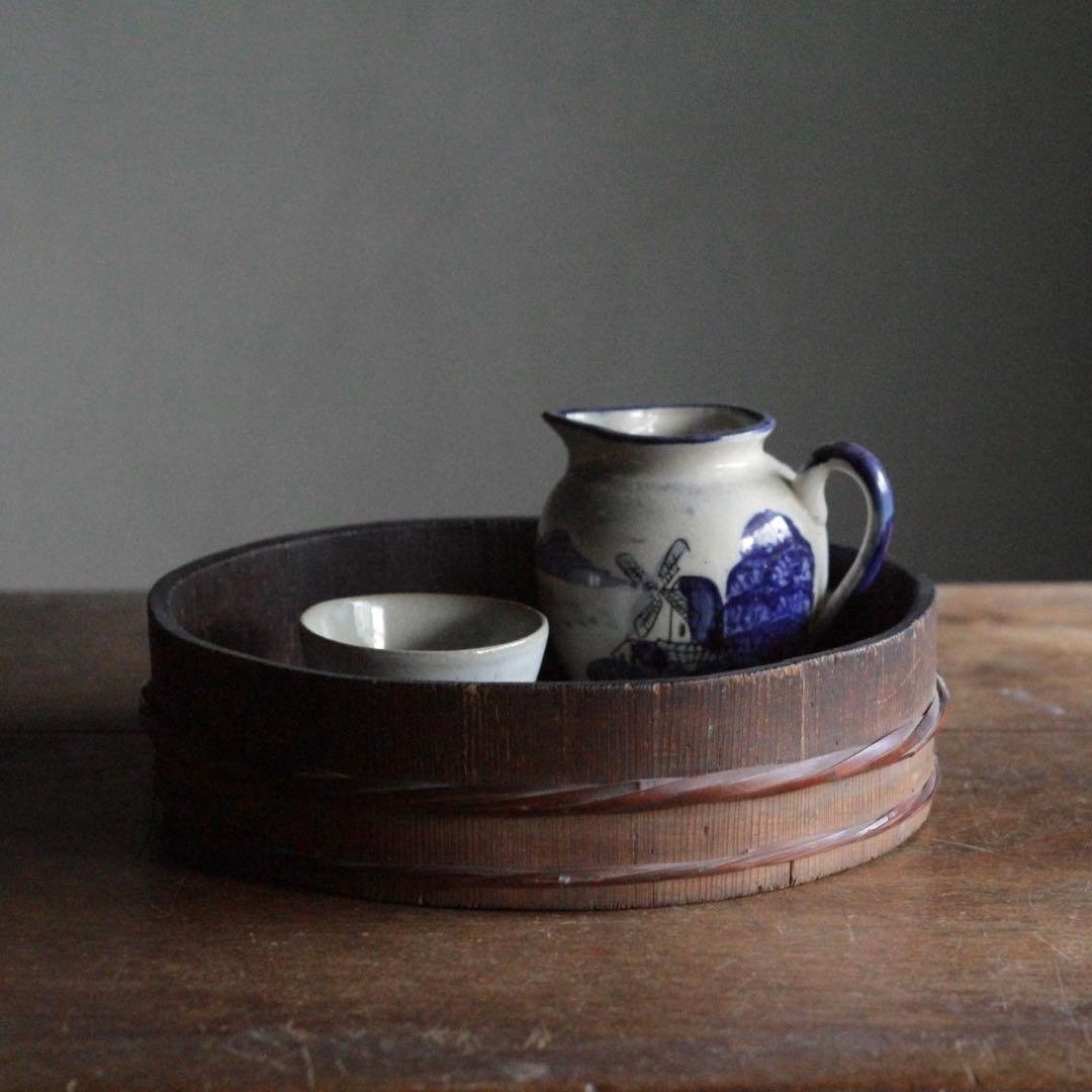 古い 木製 タライ 独酌盆として 古道具 アンティークの通販はau PAY