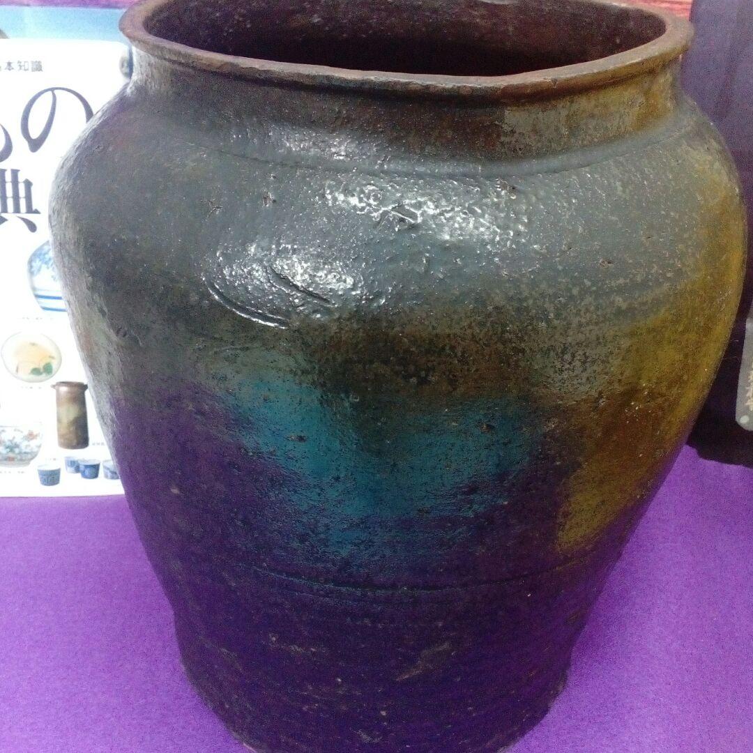 ２７０年頃前江戸時代旧家蔵出詳細不明大口かめ壺高さ２５センチ景色良い当時物