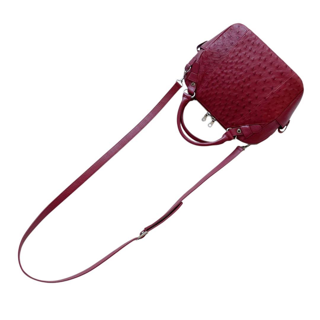 ロダニア オーストリッチ 2way ショルダーバッグ エキゾチックレザー 本革