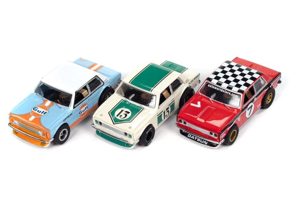73 Datsun 510 ブルーバード 3 CAR SET☆HOスロットカー