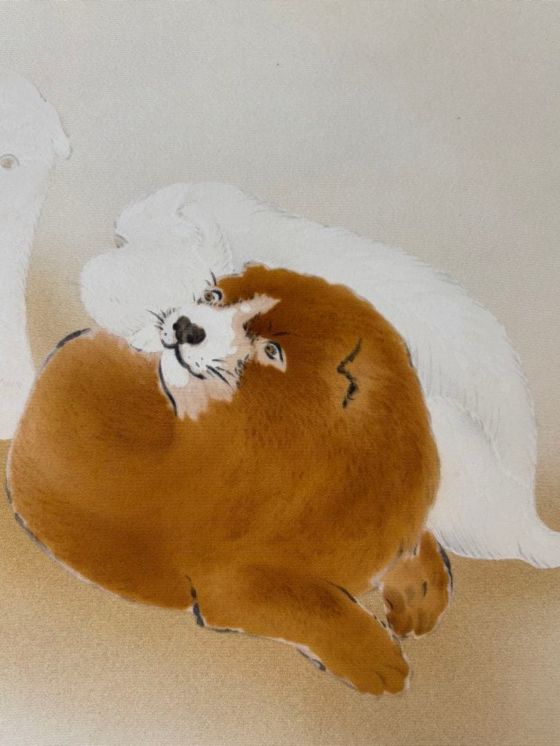 仔犬図 犬 掛け軸 掛軸 茶掛 茶道具 無地箱 合箱ありの通販はau PAY