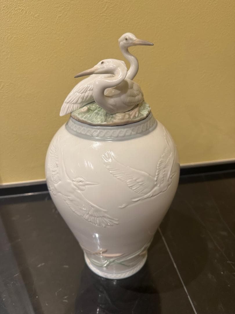 ◆リヤドロ LLADRO 06880 サギの王国 花瓶 フラワーベース 鷺◆