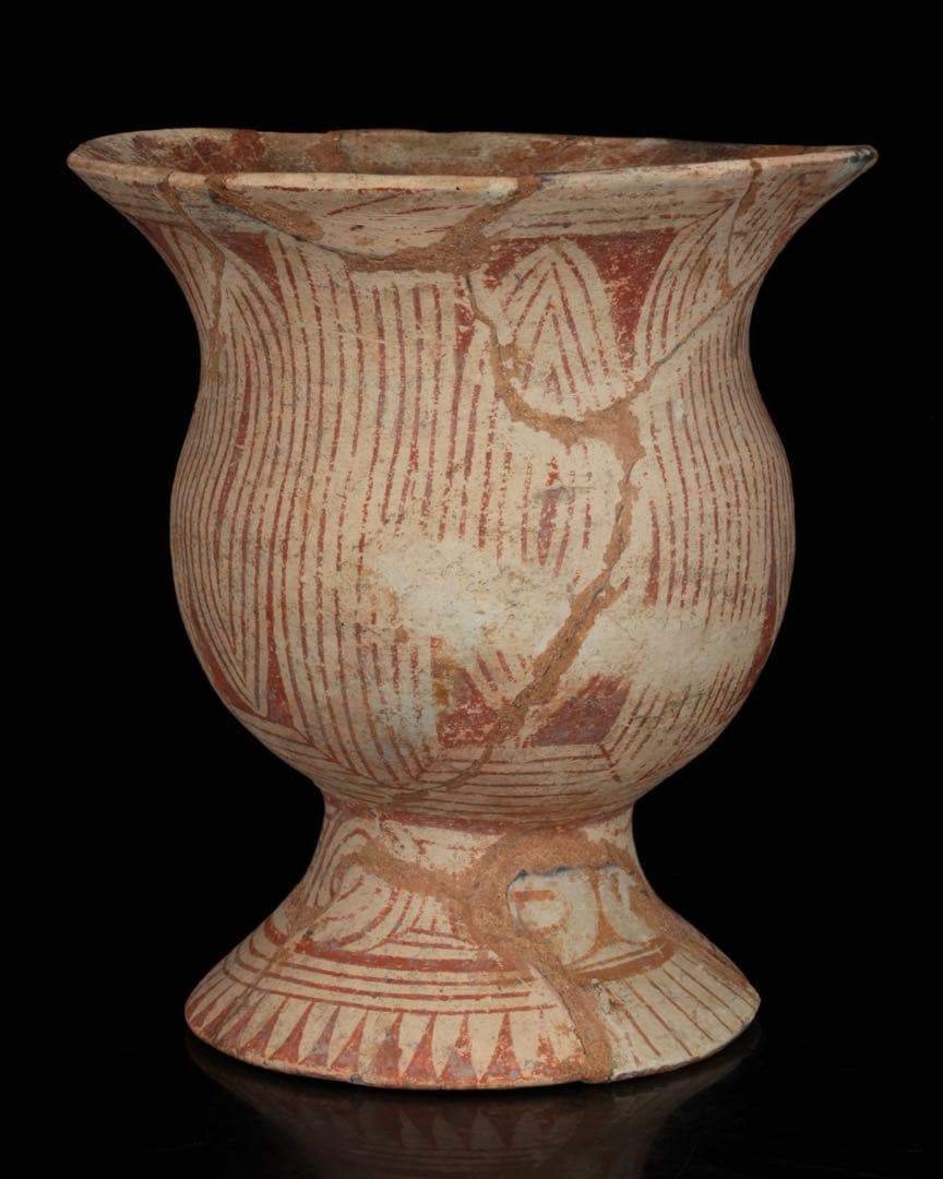 古代 バンチェン土器 彩文土器 タイ古陶 箱付 紀元前 出土 発掘品