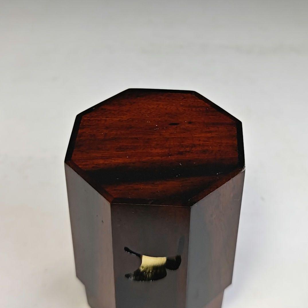 イ802 茶入『高崎秋峰作』『銀杏蒔絵 黒柿八角茶器 共箱』茶道具