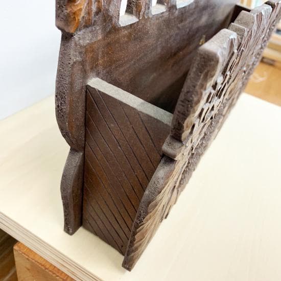 木彫 レターラック、マガジンラック 手作り