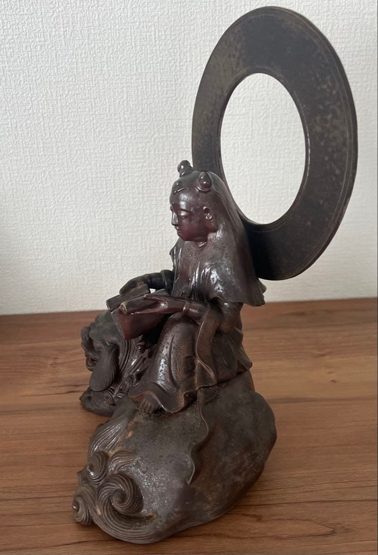 備前焼 文殊菩薩獅子香炉 木村友啓作 古備前写し共箱 アンティーク