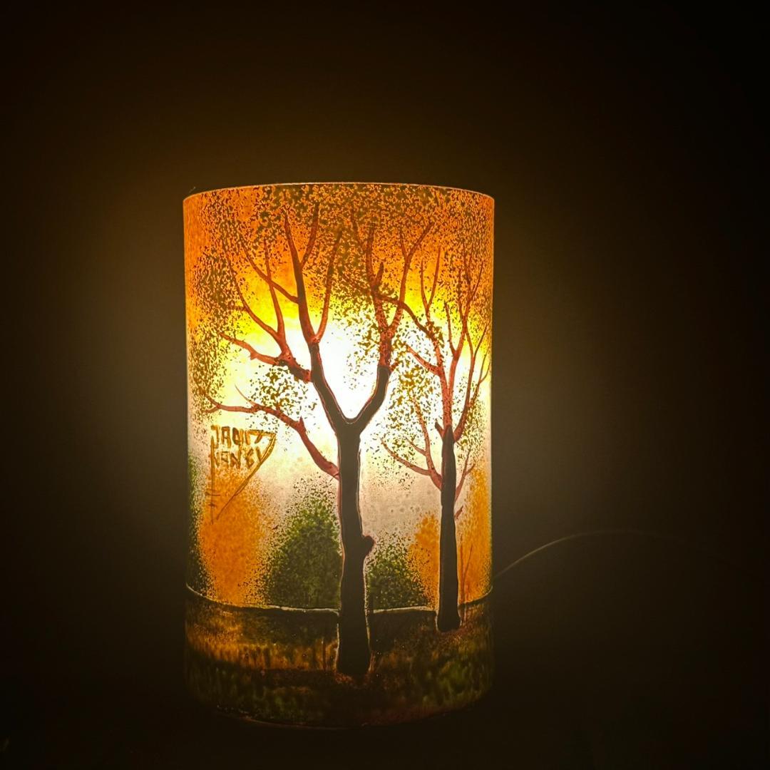 ドームナンシー 筒型 卓上証明 高さ15.5cm 被せガラス アンテルカ