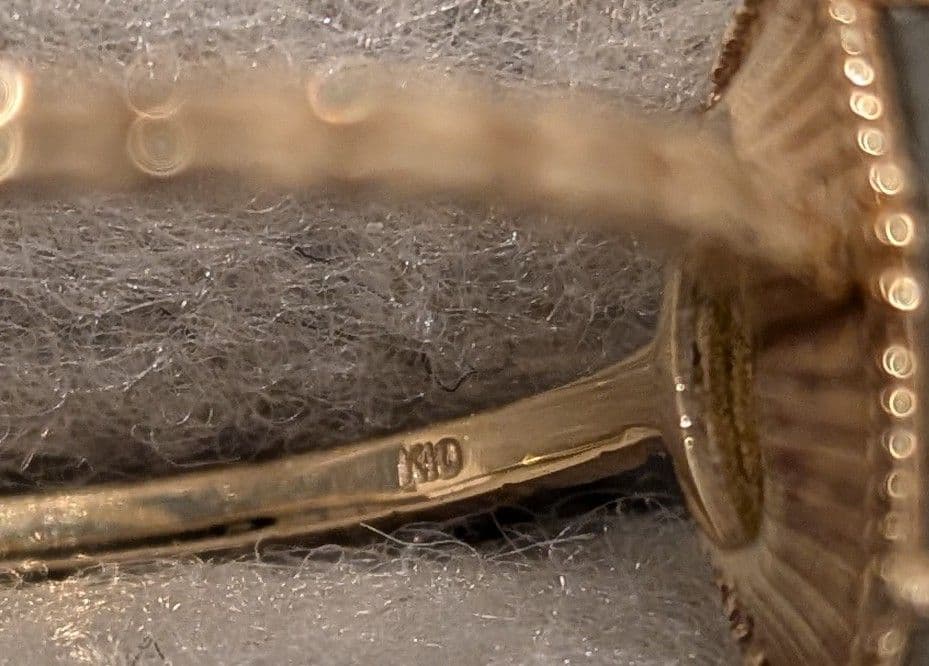 【NOIR DE POUPEE】K10 YG ラブラドライトリング　11号