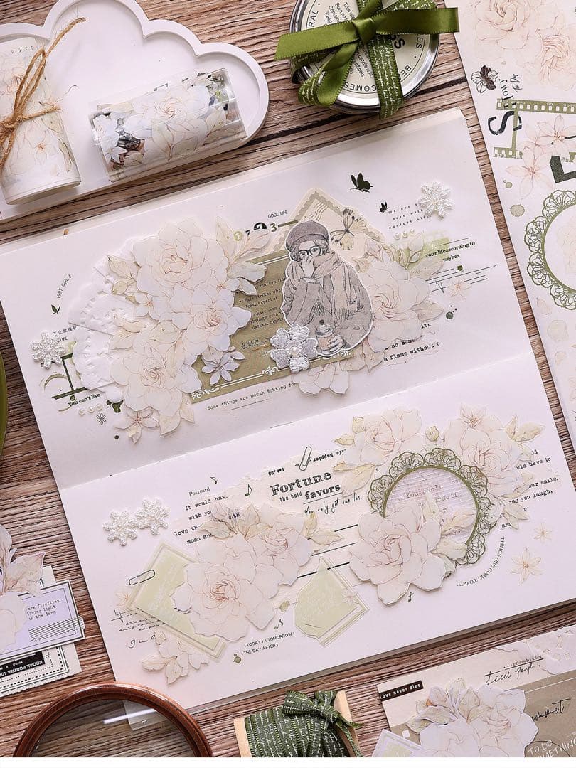 ⭐️SALE⭐️小白家文創《栀子花》海外マスキングテープ　マステ 【2032】