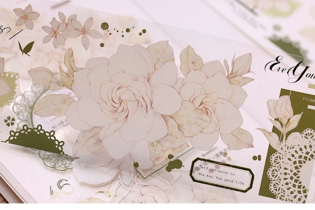 ⭐️SALE⭐️小白家文創《栀子花》海外マスキングテープ　マステ 【2032】