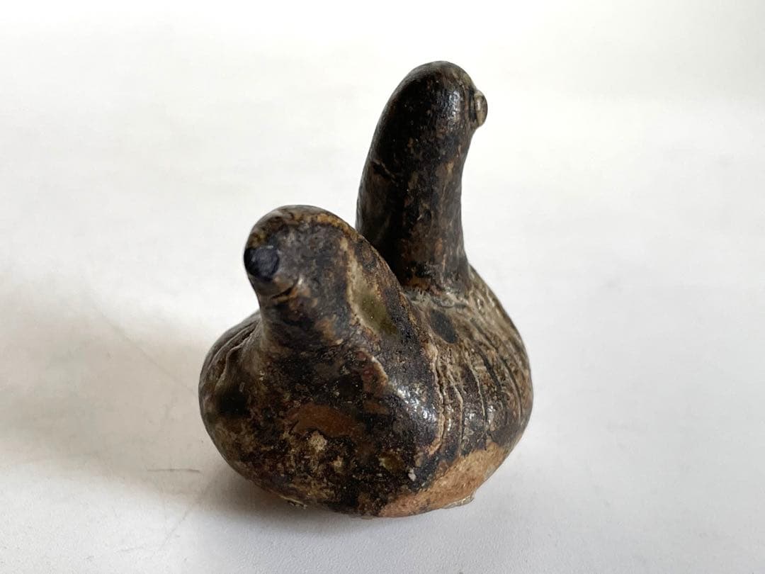 アンティーク 骨董 宋胡録 鳥形玩具 褐釉 おもちゃ 土人形 民藝 スンコロク