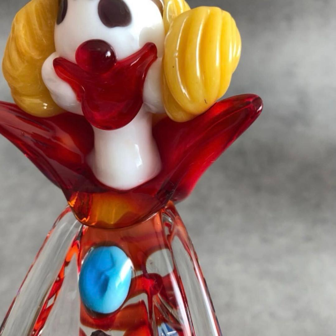 ムラーノガラス ピエロ 人形 ベネチアンガラス MURANO イタリア製