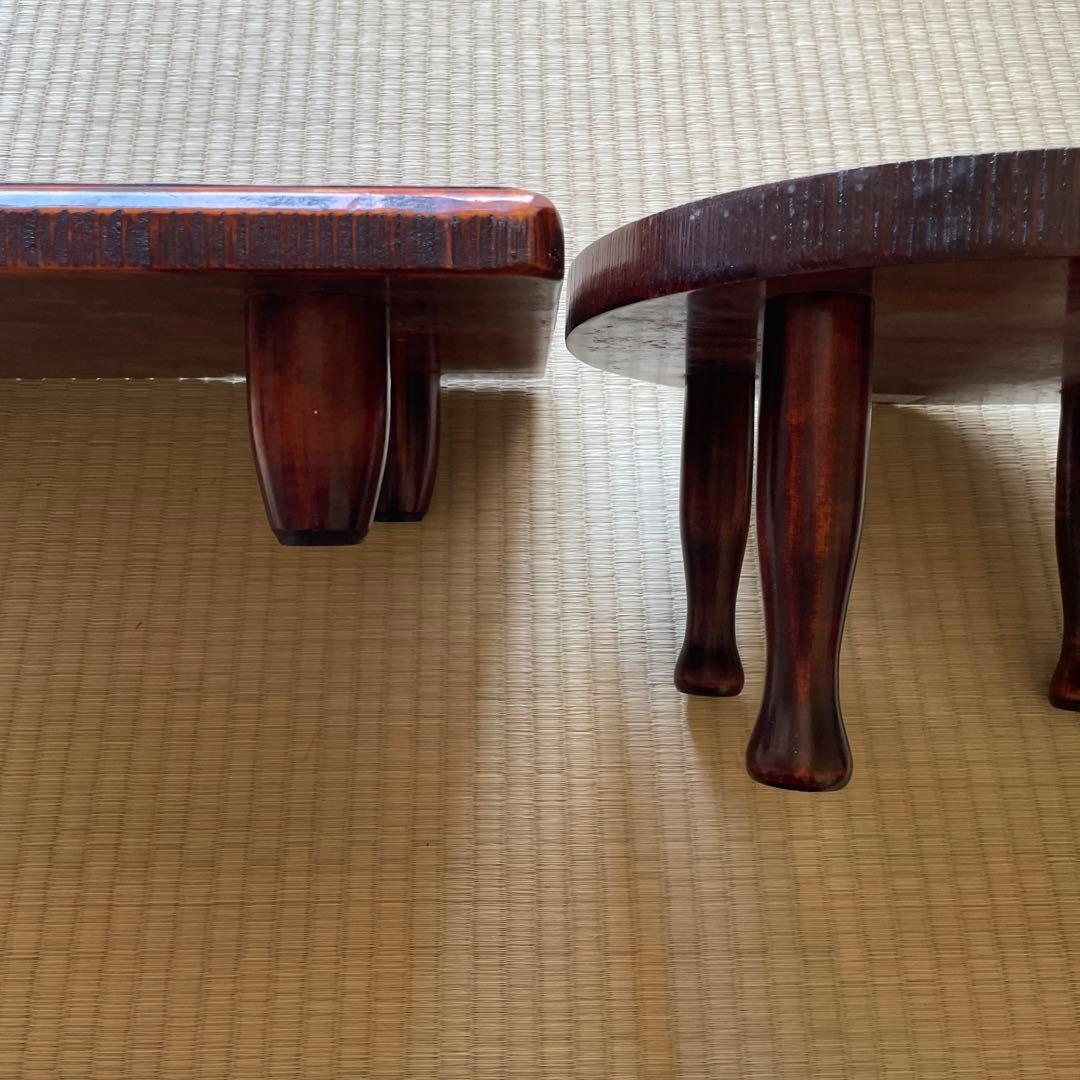 香川漆器 讃岐彫　花模様　飾り台　テーブル　机　卓上　台座　仙　漆　木工品　彫刻