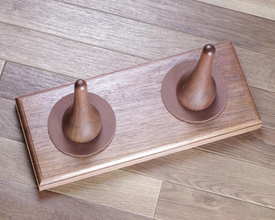 高級銘木ダブルスタンド ブラックウォールナット無垢材 手工品