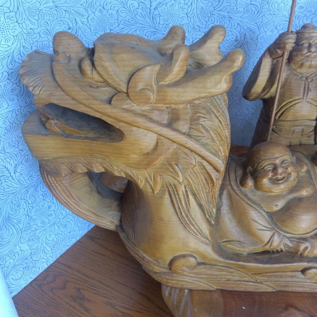 龍に乗った七福神 縁起物 中古品 木製 - メルカリ