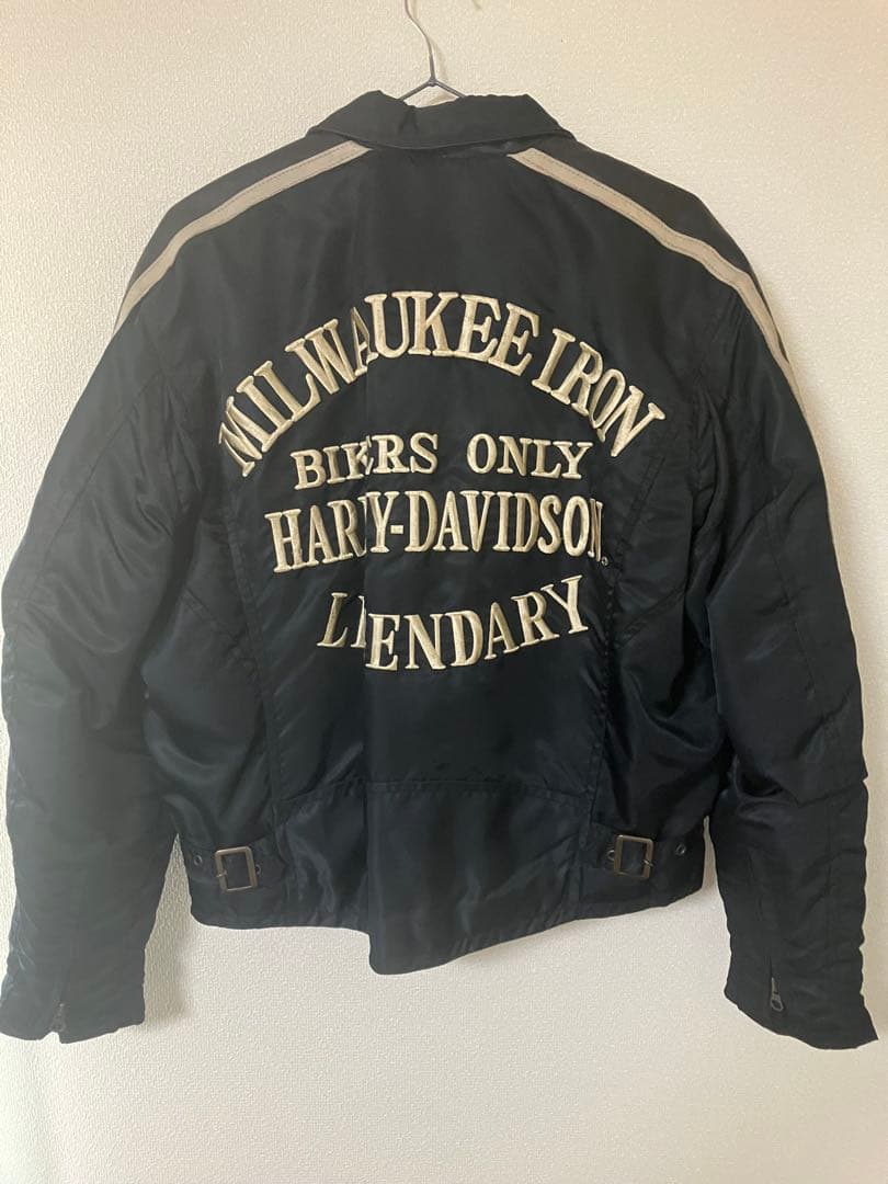 90s Harley-Davidson ライダースジャケット ナイロン&レザー