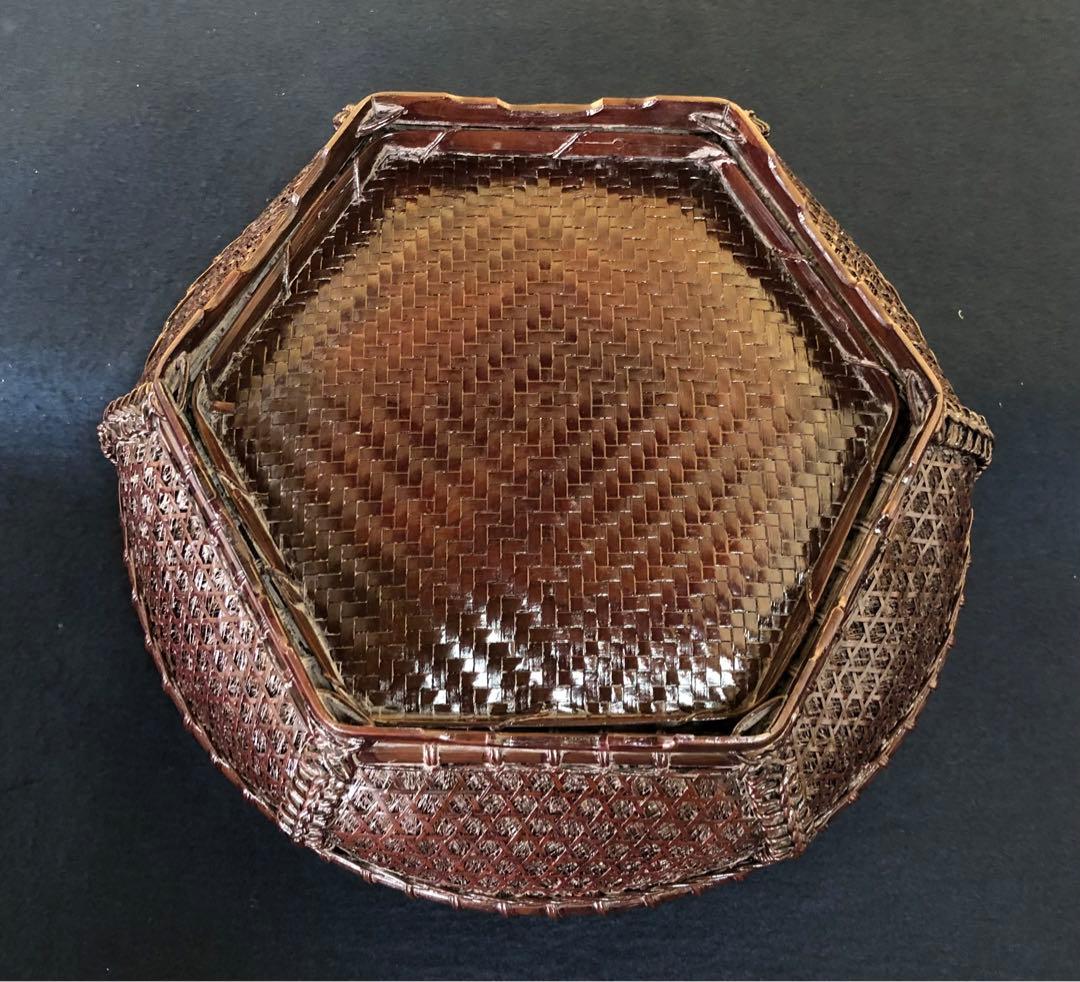 割引❗️《レ》茶道具 唐物 棕櫚入 炭斗 和田鱗司作 共箱　251125え6