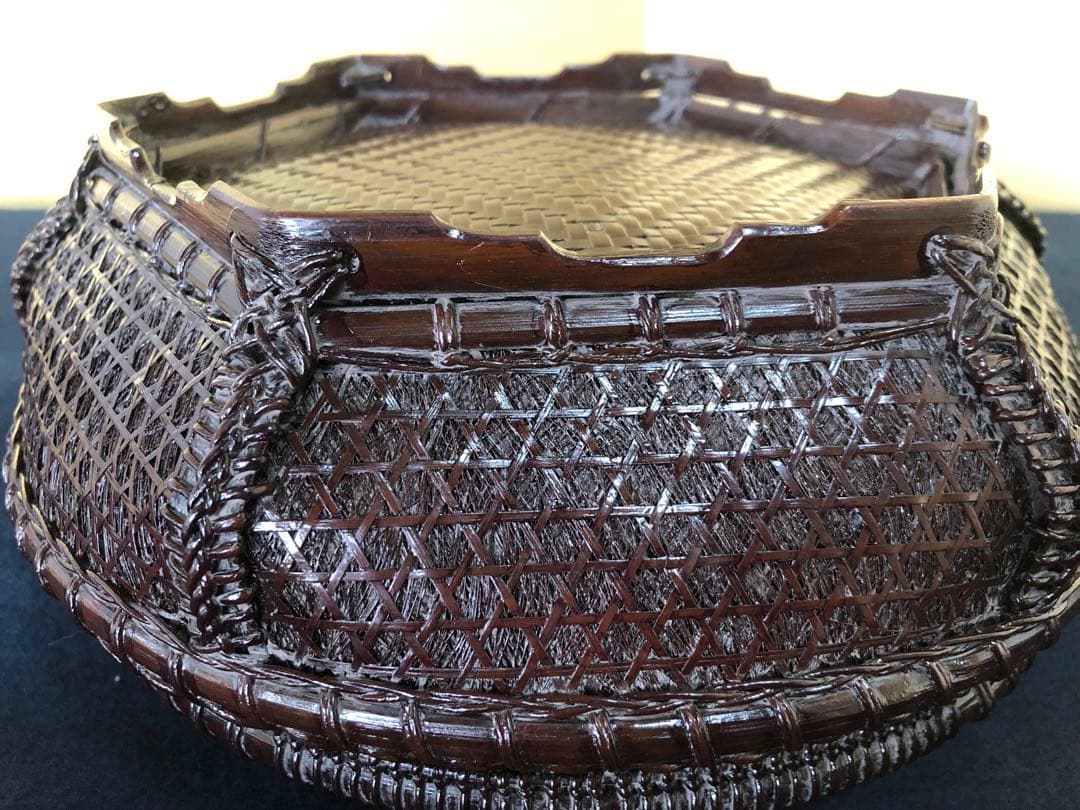 割引❗️《レ》茶道具 唐物 棕櫚入 炭斗 和田鱗司作 共箱　251125え6