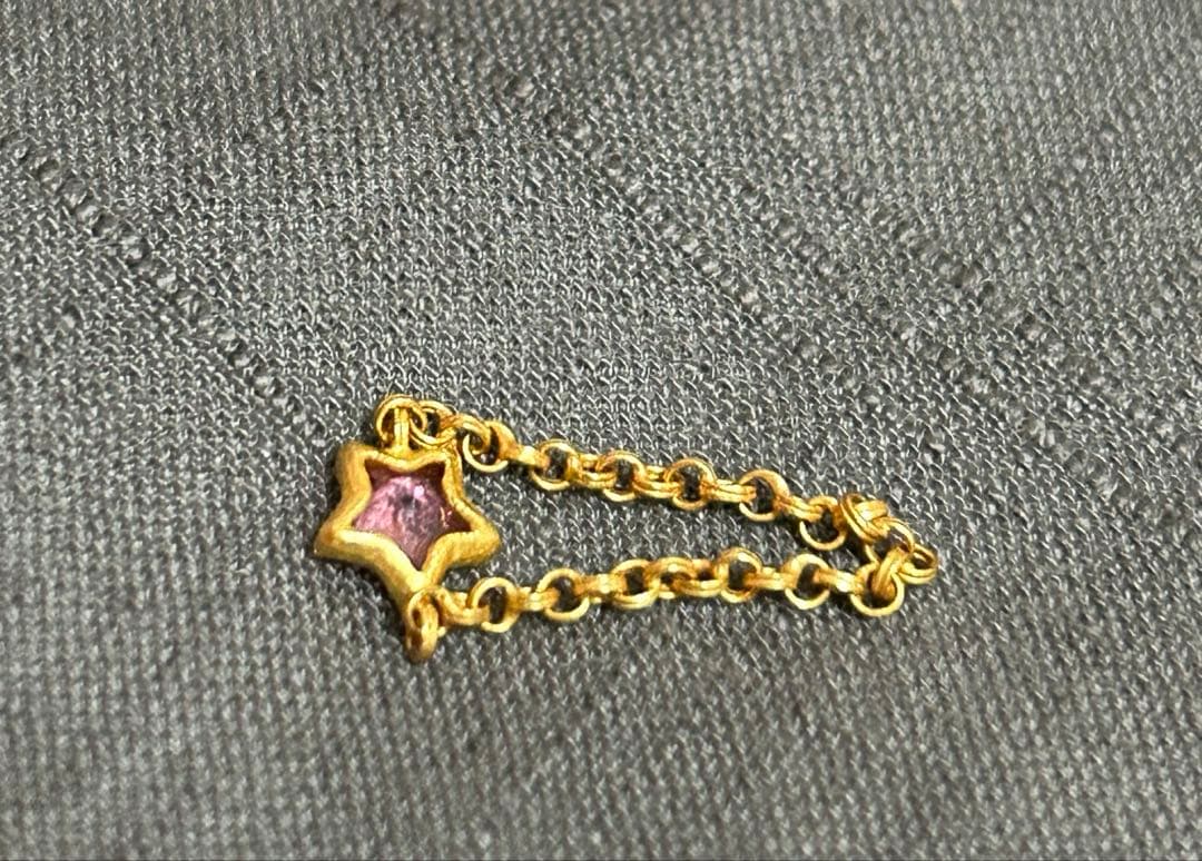 マリーエレーヌドゥタイヤック　22K ピンクトルマリン　チェーンリング　指輪　星