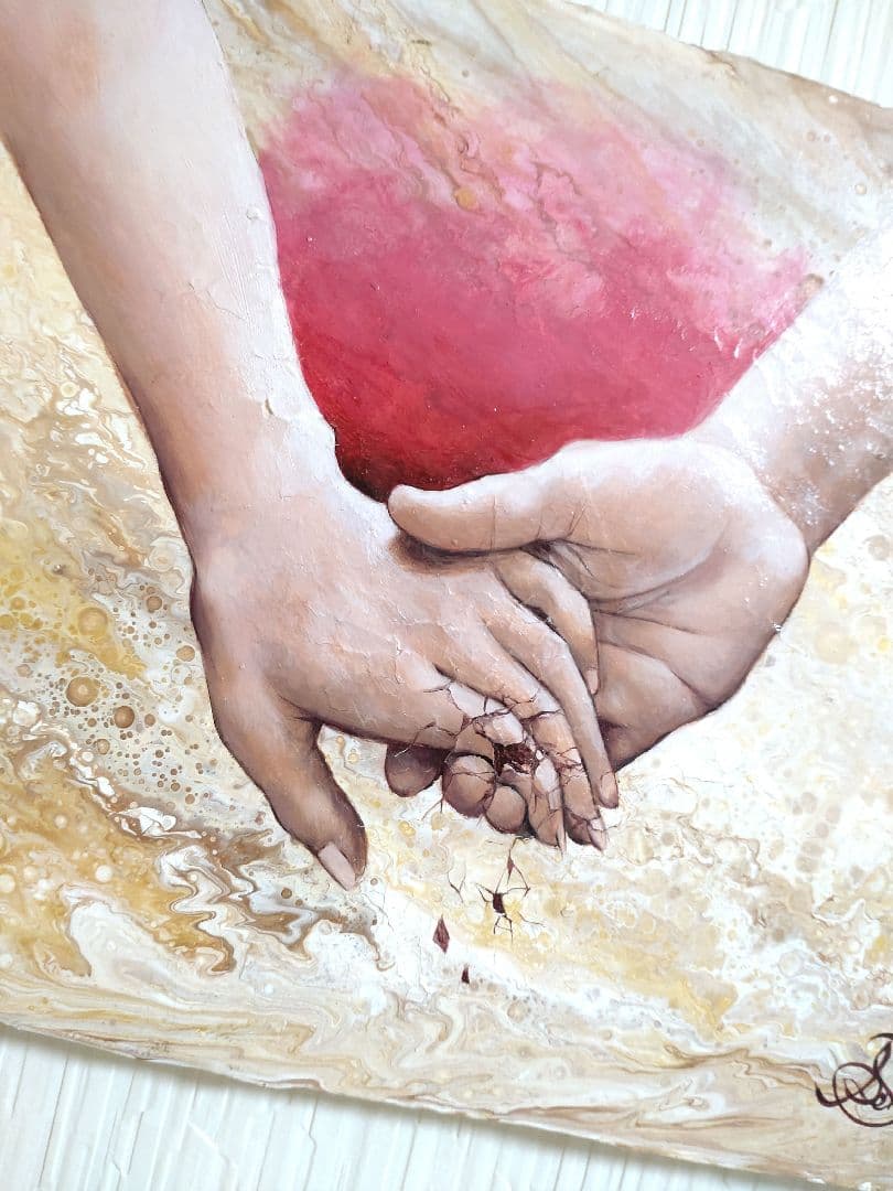 油絵【絶縁】1点物の原画◆作者サイン入り◆F3号キャンバス