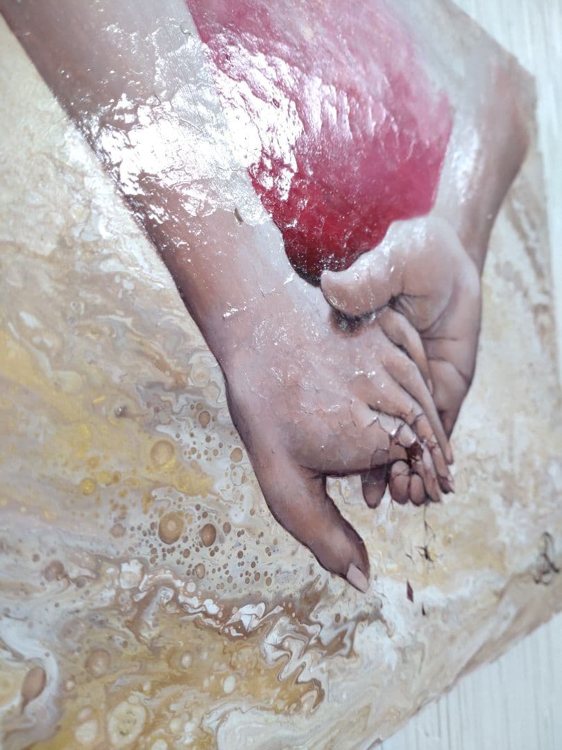 油絵【絶縁】1点物の原画◆作者サイン入り◆F3号キャンバス