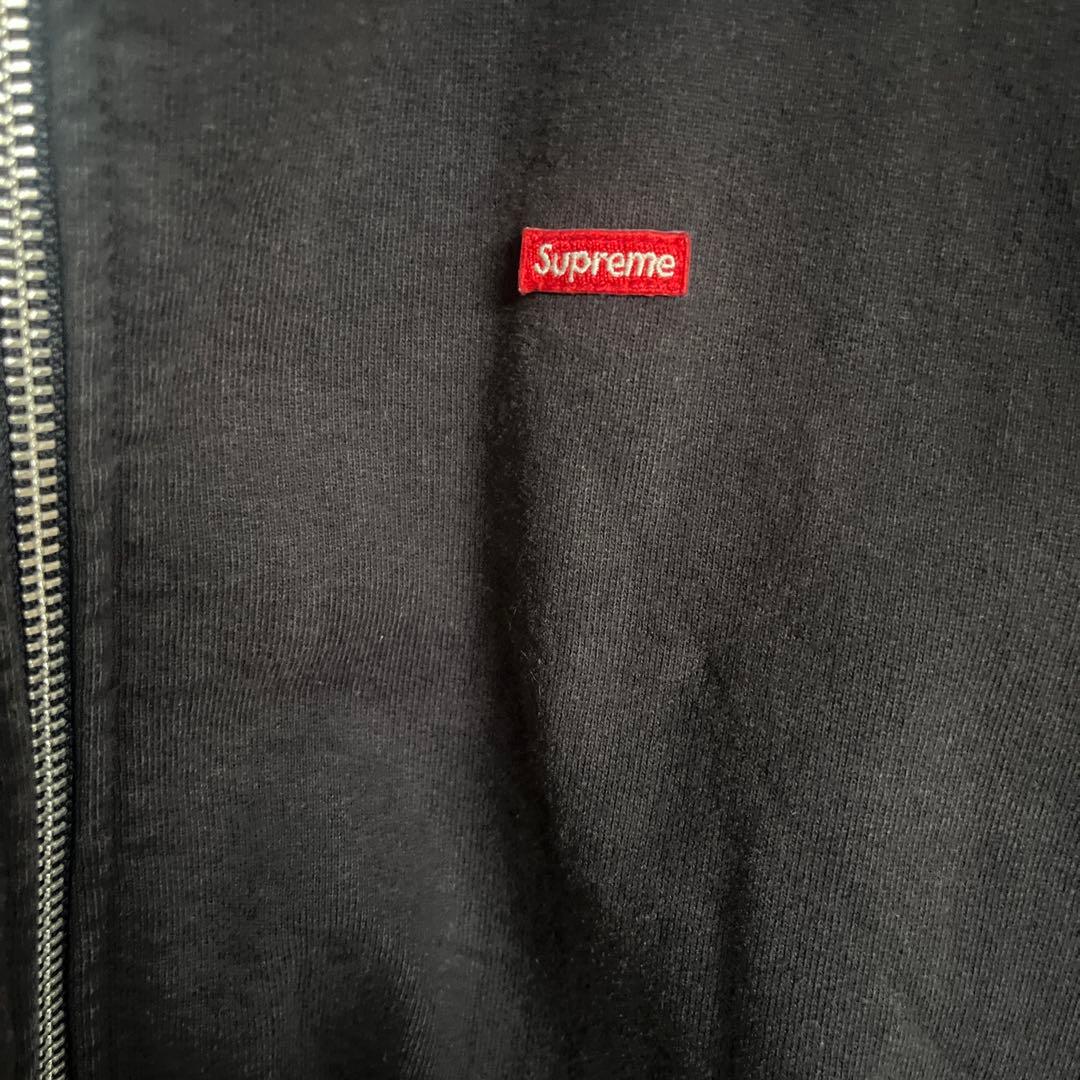 Supreme ネイビー フルジップパーカー　ボックスロゴ