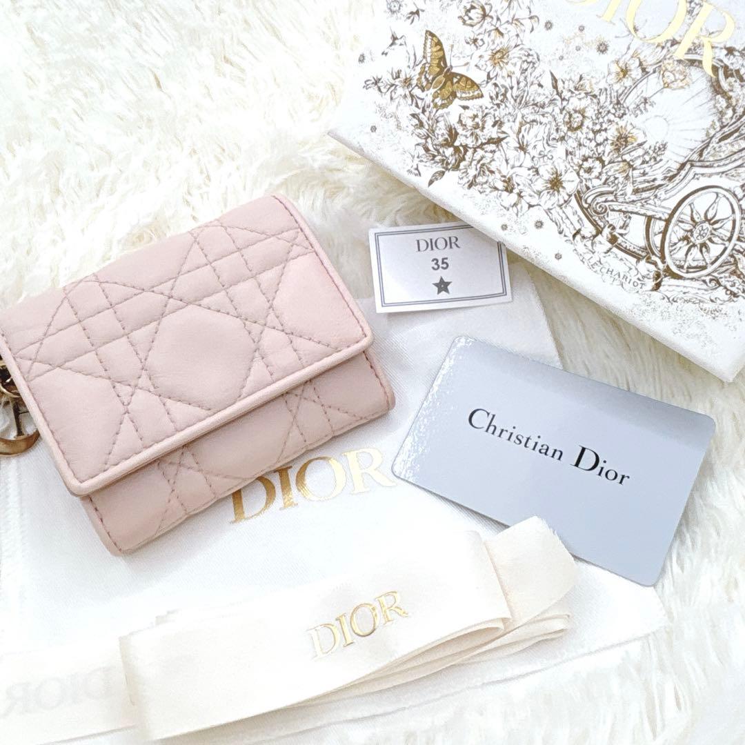 限定カラー♡クリスチャンディオール 折り財布 パウダーピンク カナージュ