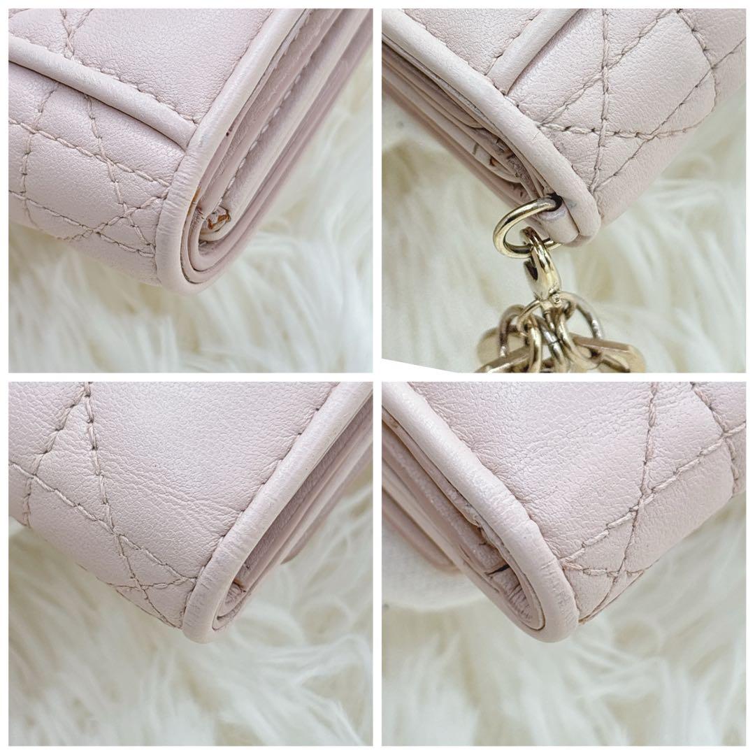 限定カラー♡クリスチャンディオール 折り財布 パウダーピンク カナージュ