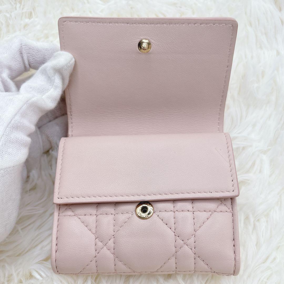 限定カラー♡クリスチャンディオール 折り財布 パウダーピンク カナージュ
