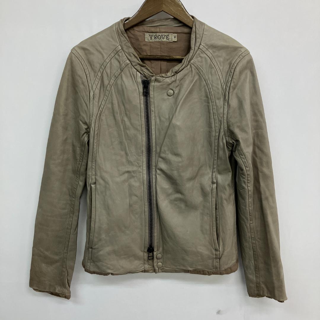 TROVE 本革 レザージャケット ライダース パッチワークデザイン